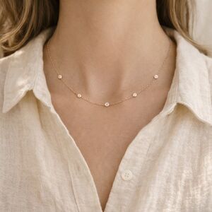 NWOT Anthropologie Minimalist Gold Station Necklace